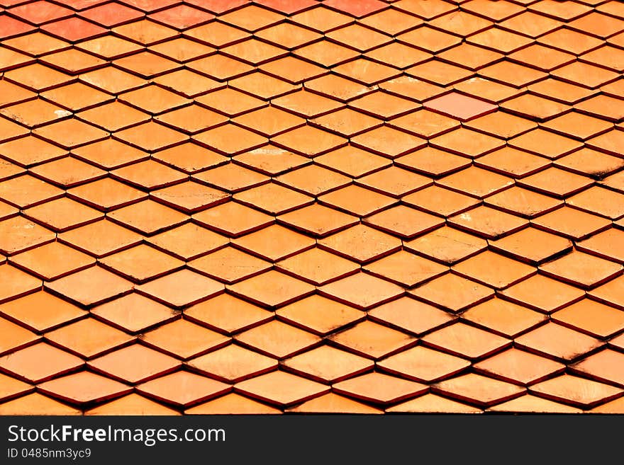 Tile roof. The art of building the temple