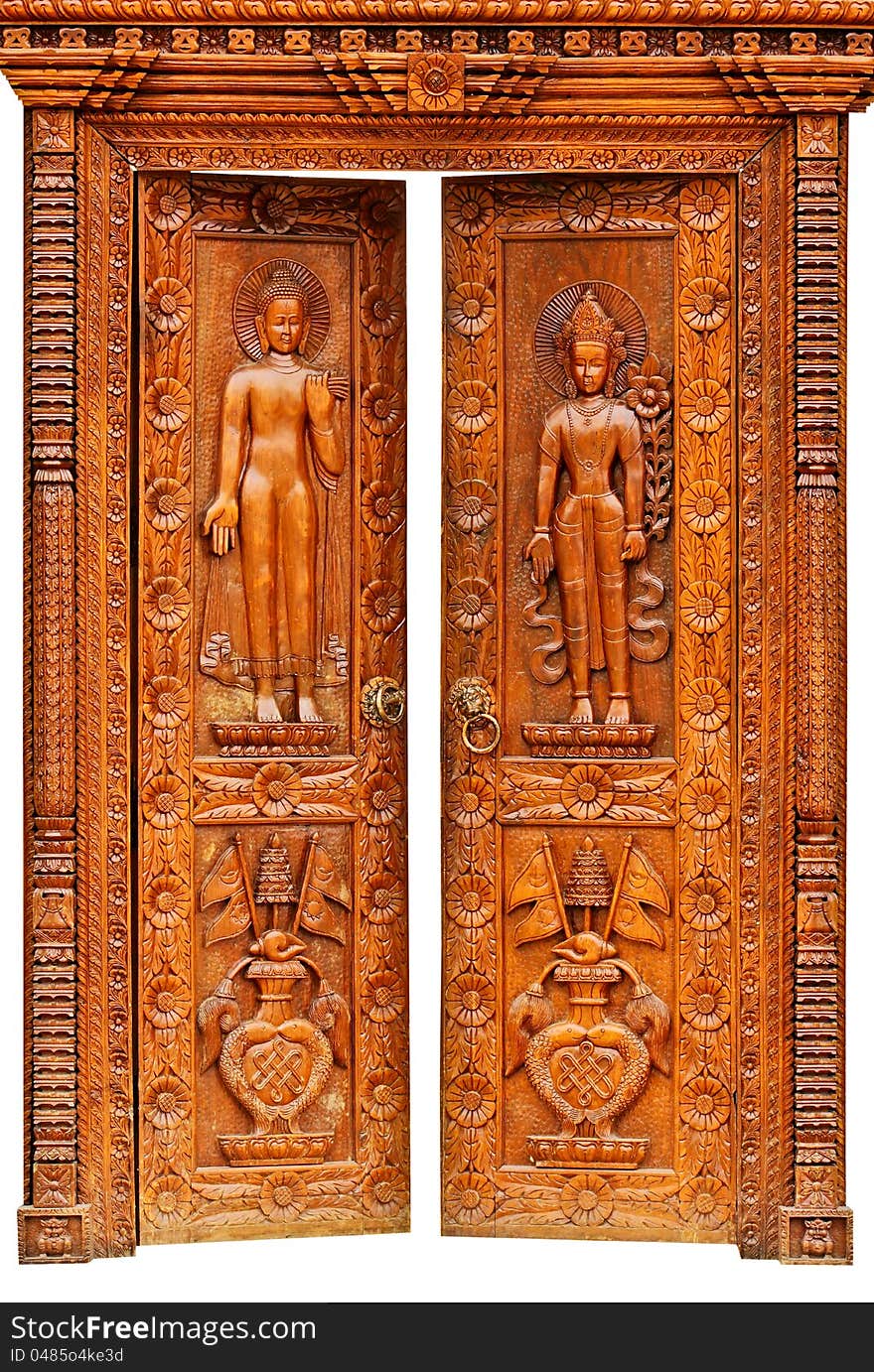 Teak wood carvings used in the temple and the Buddhist religion. Teak wood carvings used in the temple and the Buddhist religion