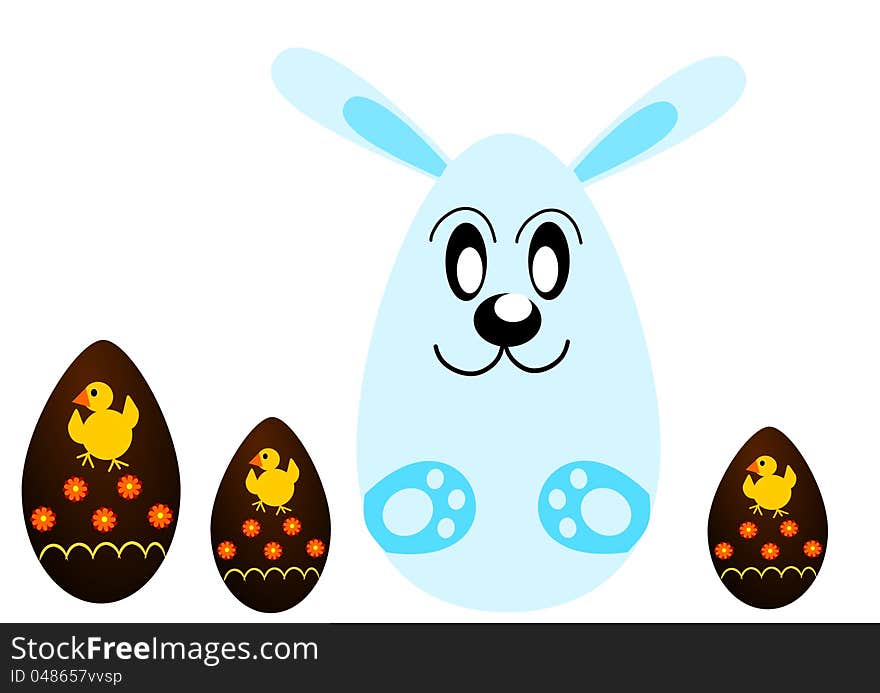 Bunny and easter eggs