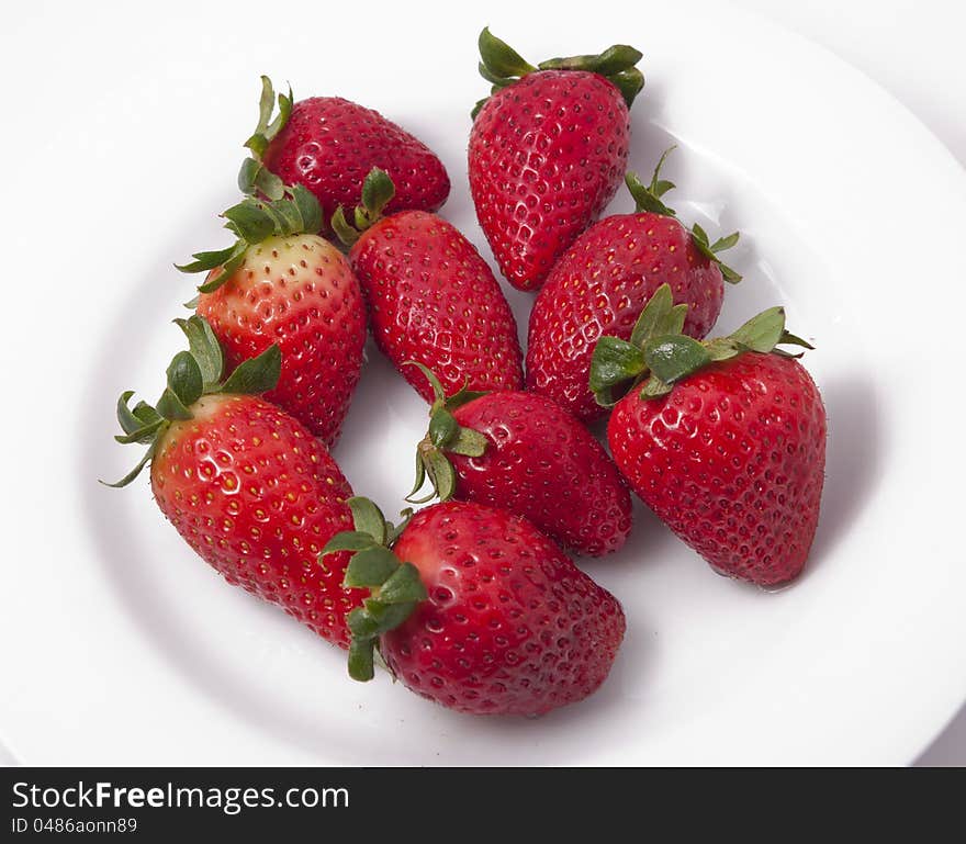 Pile of fresh red strawberries