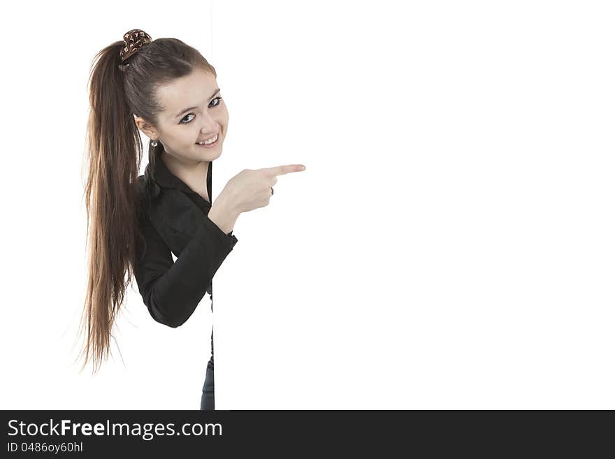 Girl displayed on a sheet of paper. Girl displayed on a sheet of paper