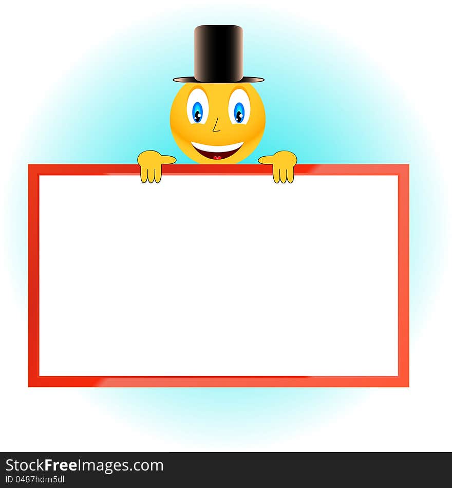 The smiling person and framework on a blue background