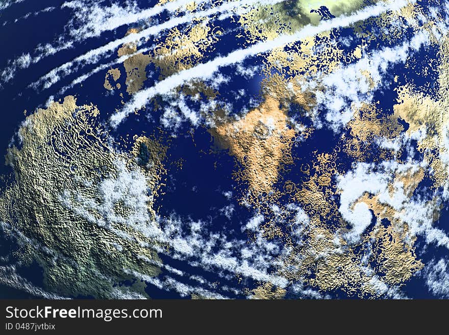 Earth surface and atmosphere. Earth surface and atmosphere.