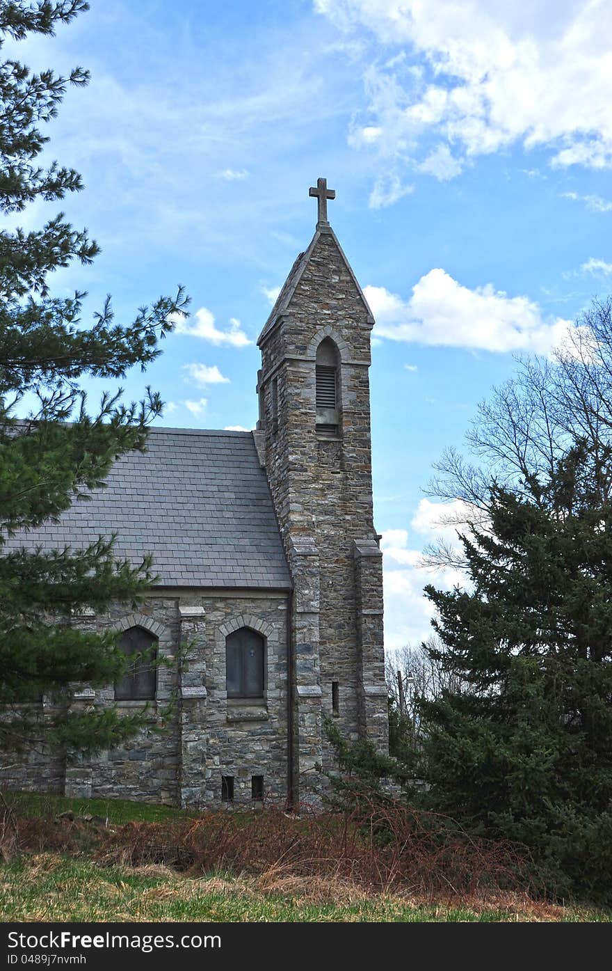 View of Dahlgren Chapel on South Mountain in Maryland