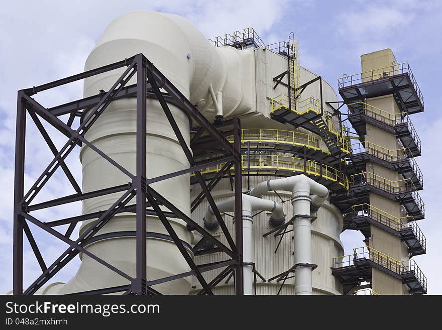 Modern power station and stairs construction. Modern power station and stairs construction