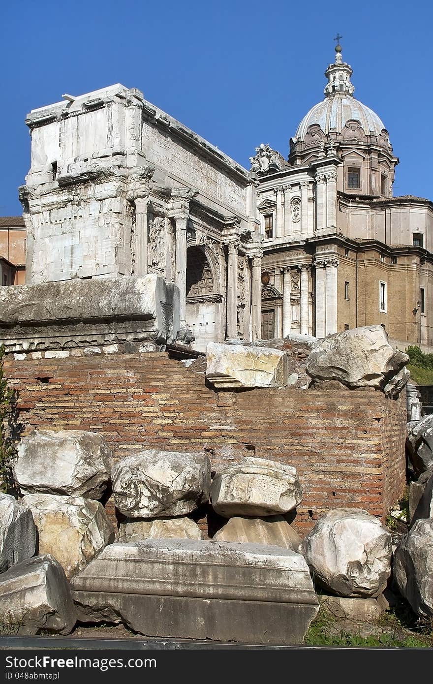 The ruins of Rome, the Forum Romano, Italia. The ruins of Rome, the Forum Romano, Italia