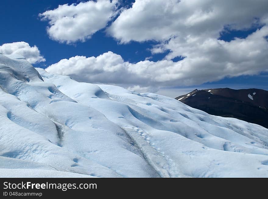 Came together the ice and sky in Perito Moreno Glacier in Argentina