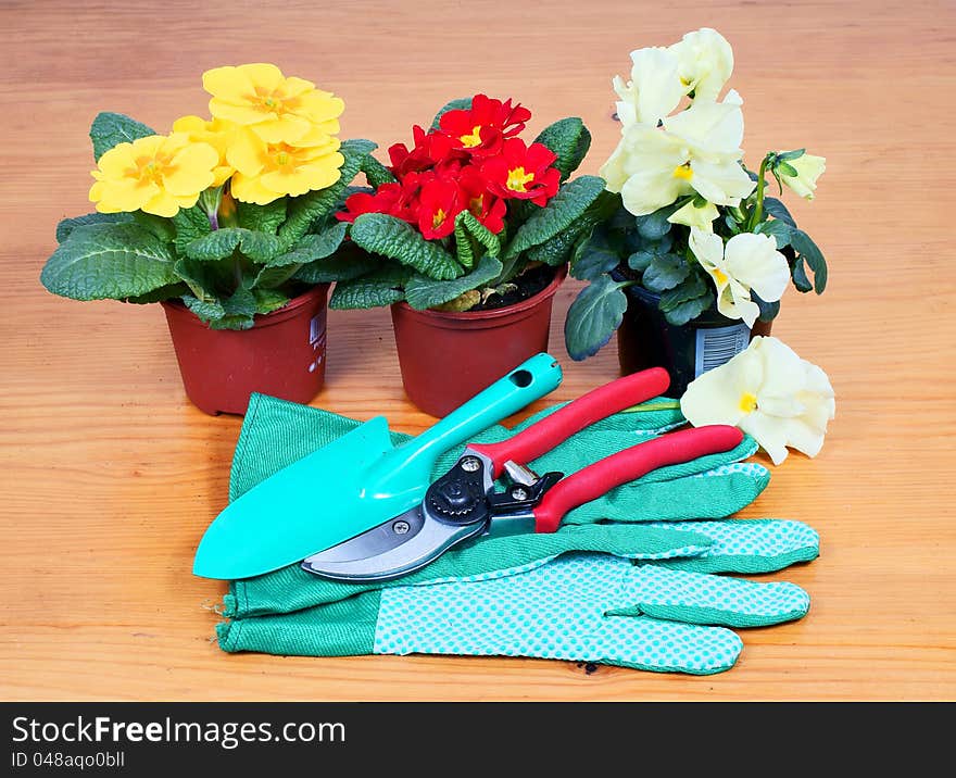 Gardening Tools With Flowers