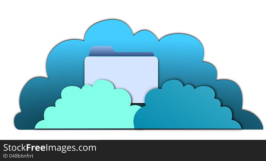 A simple illustration of cloud computing concept.