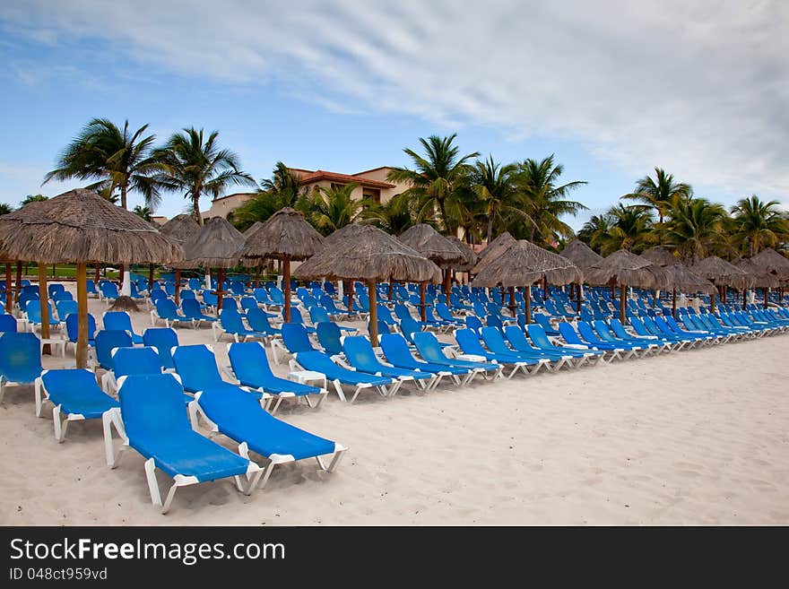 Tropical beach scenics at Playa del Carmen, Mexico