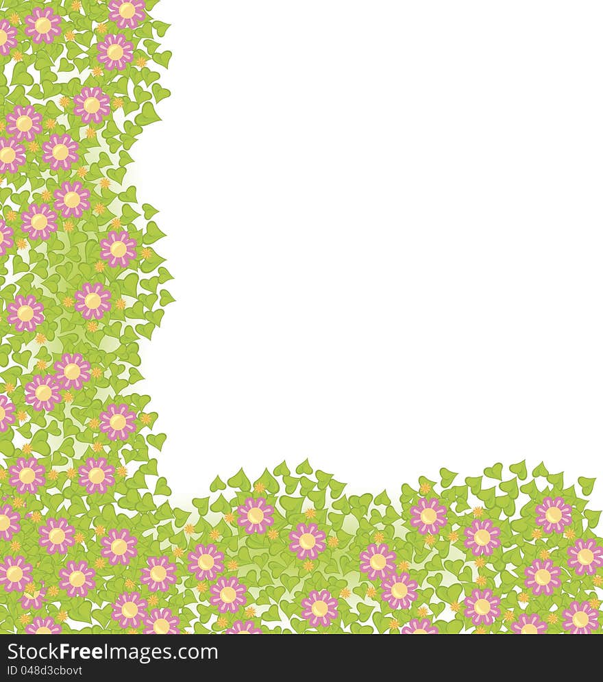 Decorative Corner Element With Pink Flowers