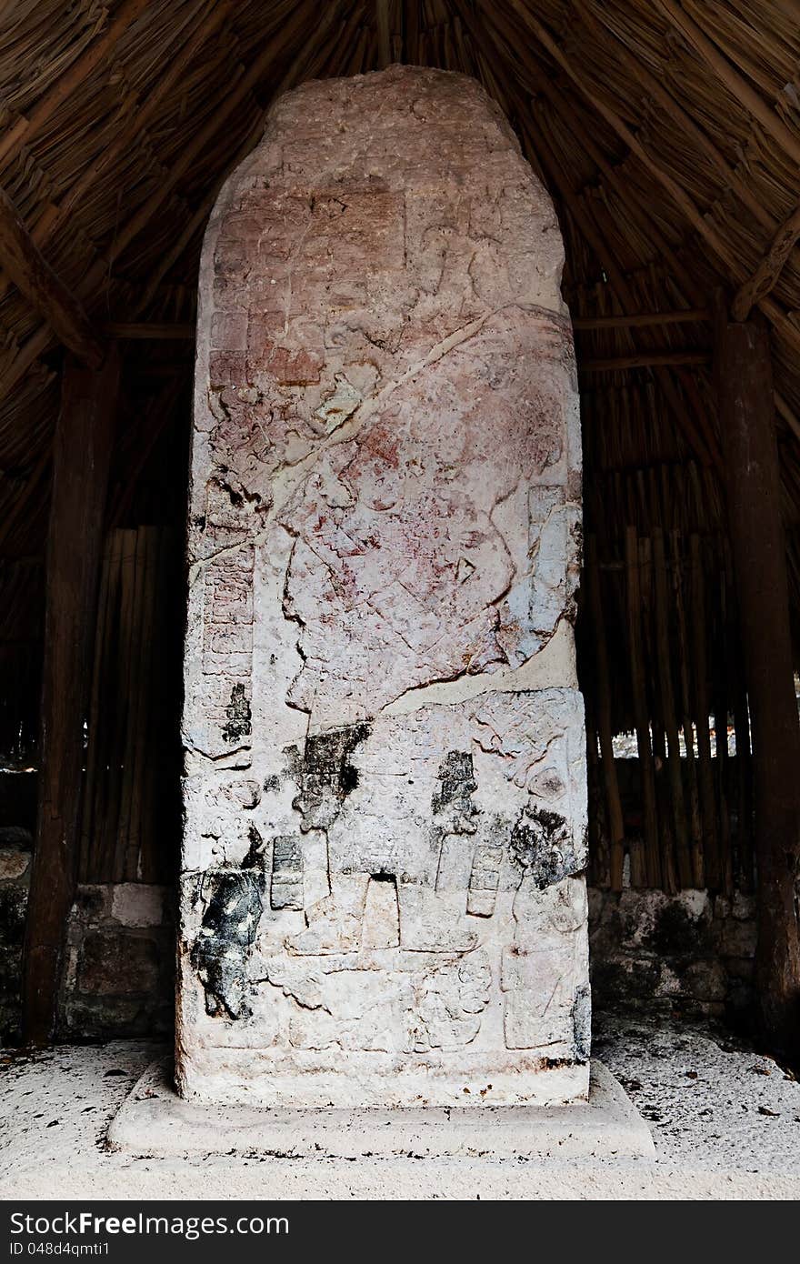 Ancient Mayan Stelae in Coba, Mexico