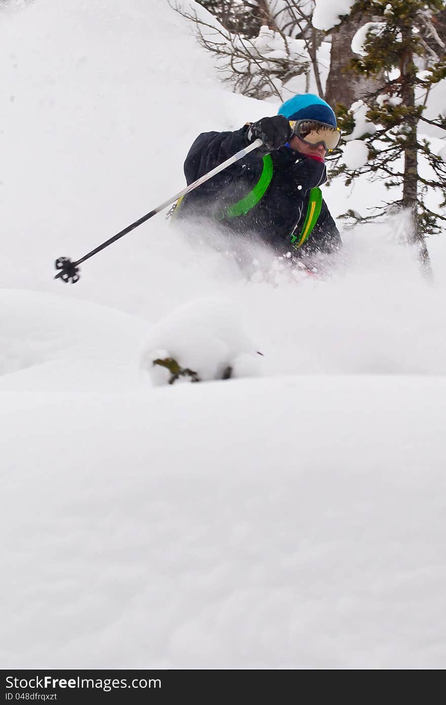 Freerider Skiing In Siberia