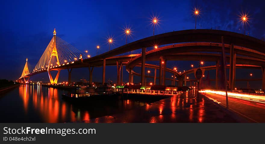 Bhumibol Bridge In Thailand