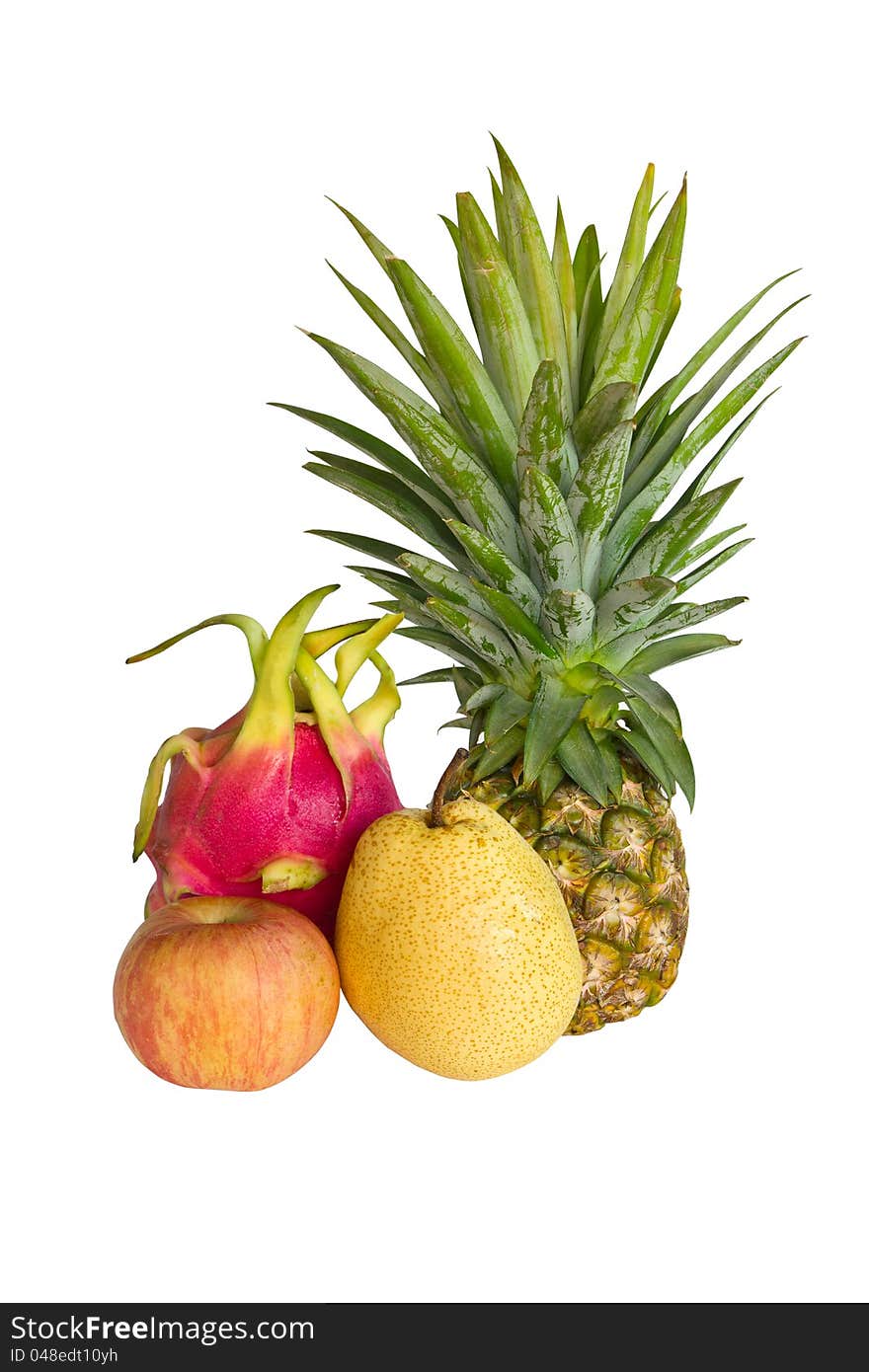 Fresh fruit isolated on white background