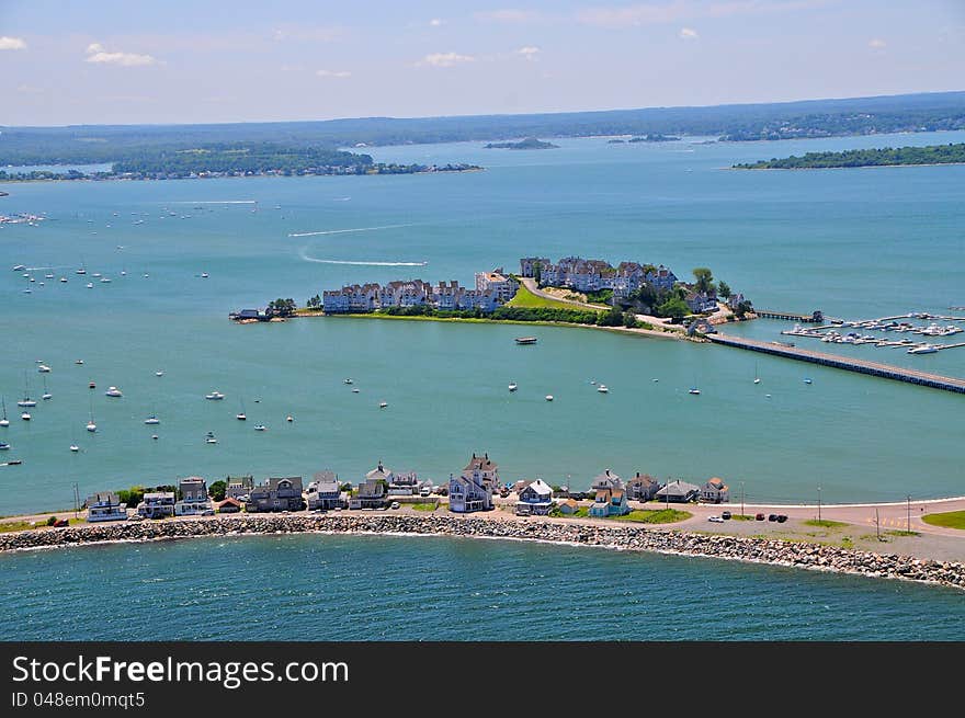 Aerial views of Boston area