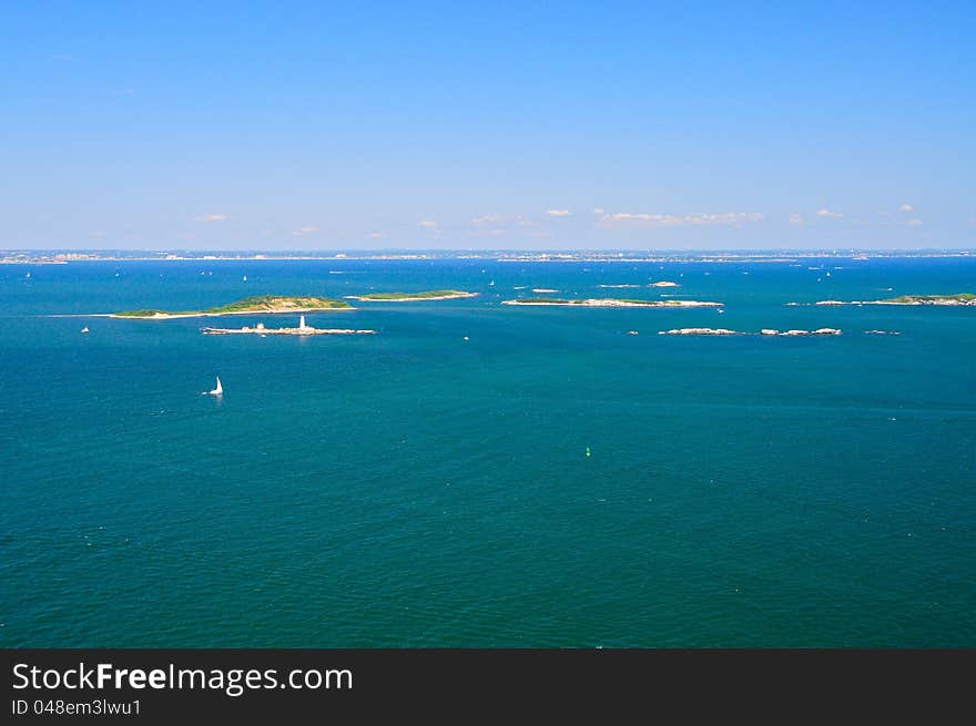 Aerial views of Boston area