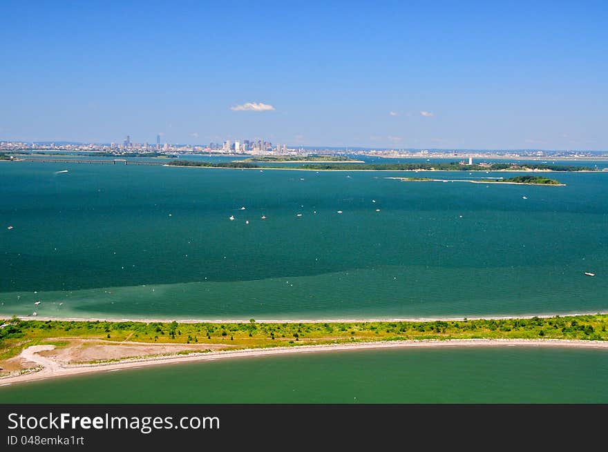 Aerial views of Boston area