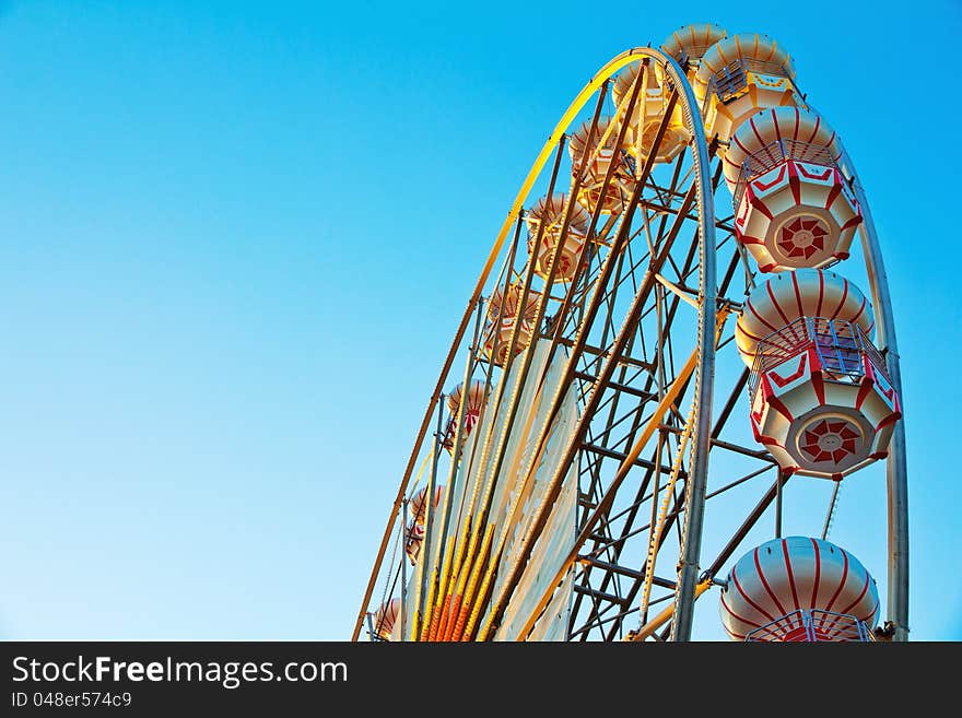 Ferris wheel at  sunrise