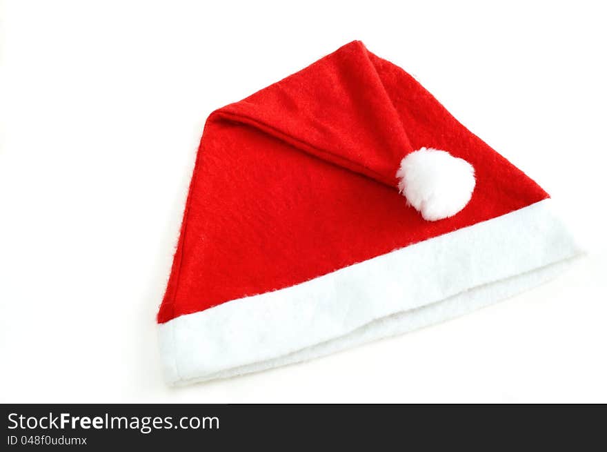 Santa Claus hat on white background