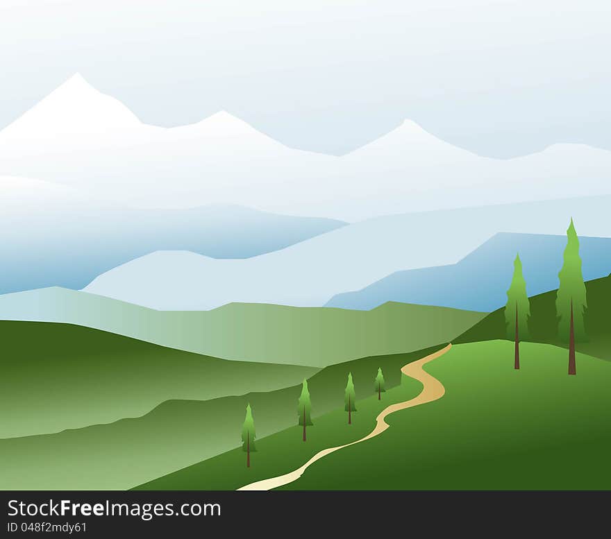 Himalayan Landscape is a  illustration and high resolution image.