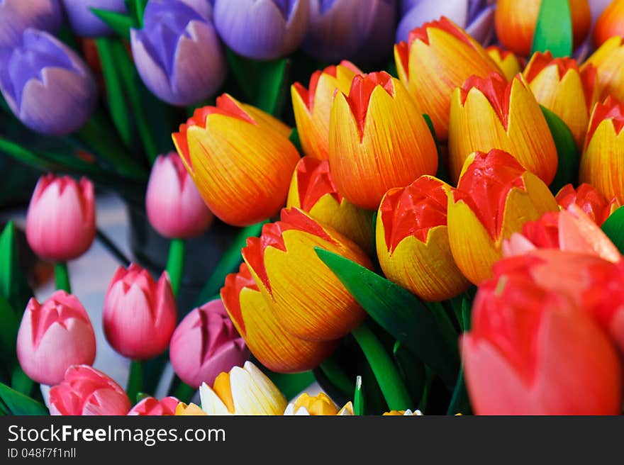 Colorful Wooden Tulips