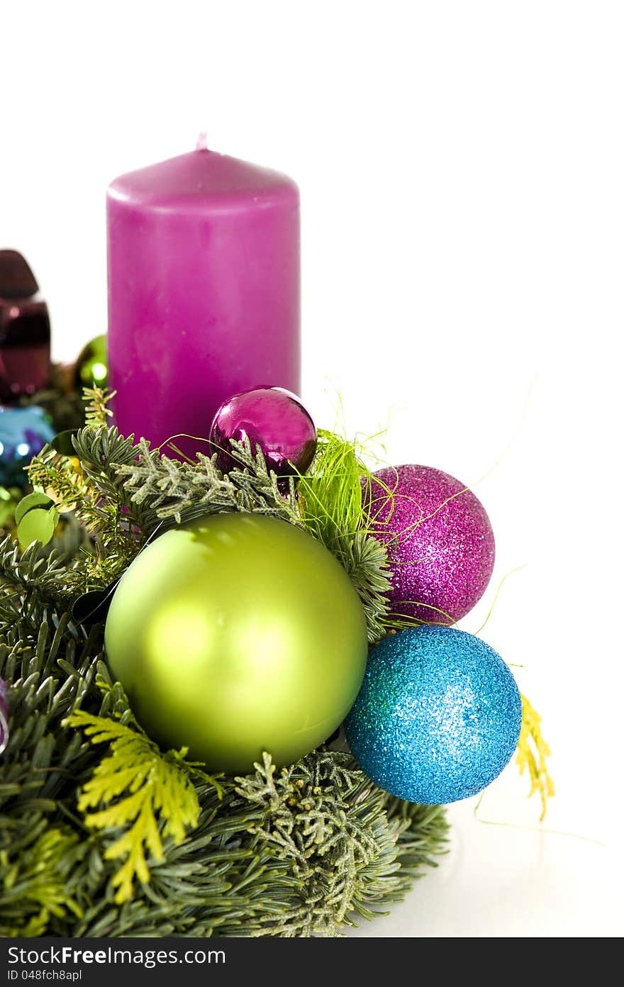 Advent wreath isolated on a white background