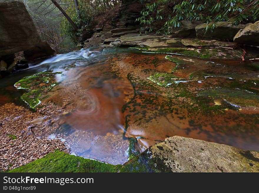 Stream and waterfalls in the mountains