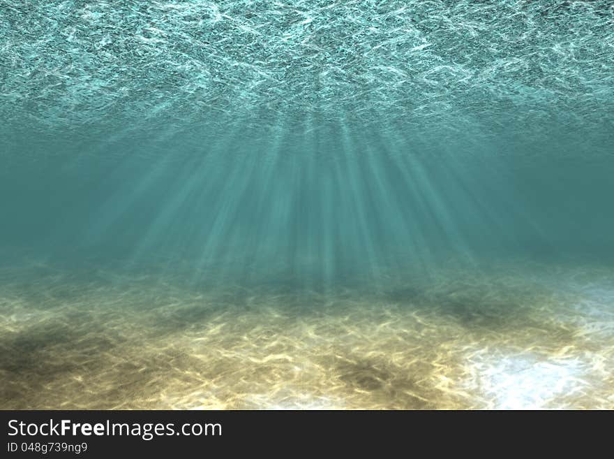 Underwater landscape with sandy bottom. Underwater landscape with sandy bottom