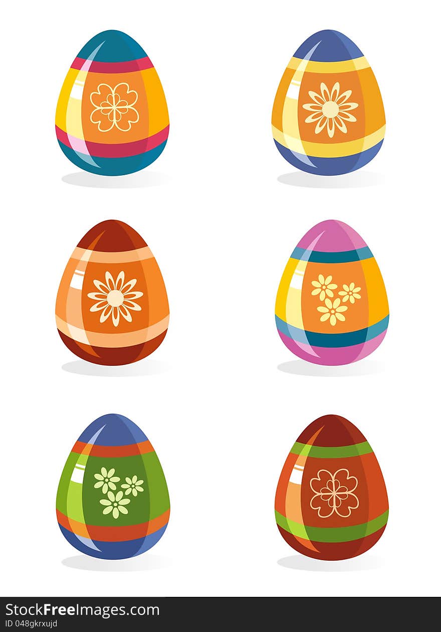 Vector illustration of Easter eggs glossy icon set. Vector illustration of Easter eggs glossy icon set