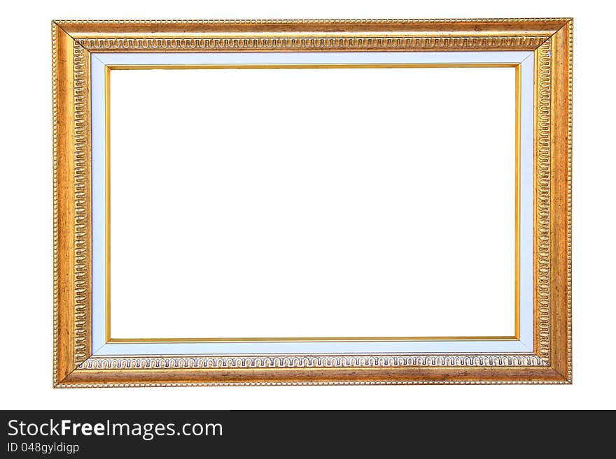 Vintage gold wood frame with clipping path