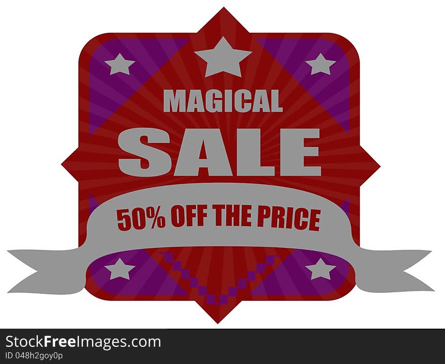 Sale label with word magical sale inside,vector illustration