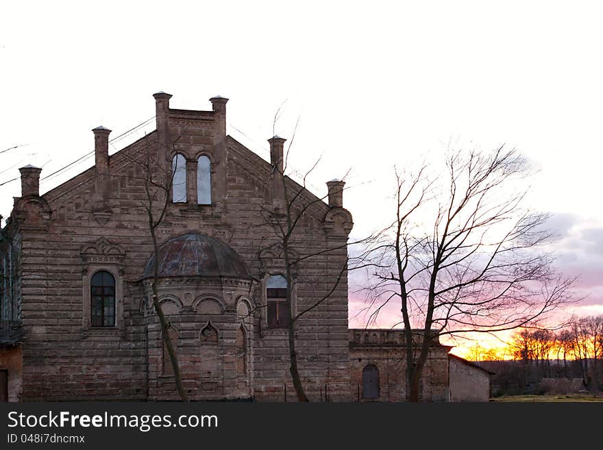 Synagogue on sunrise