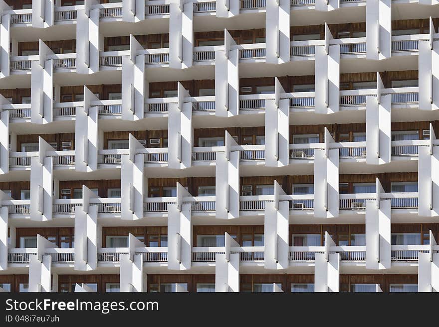 The facade of a multi-storey buildings.