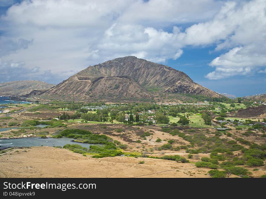 Diamond's Head at Waikiki Beach. Hawaii Islands, United States of America. Diamond's Head at Waikiki Beach. Hawaii Islands, United States of America