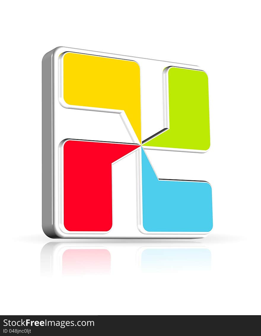 3D colorful icon with four speech bubbles