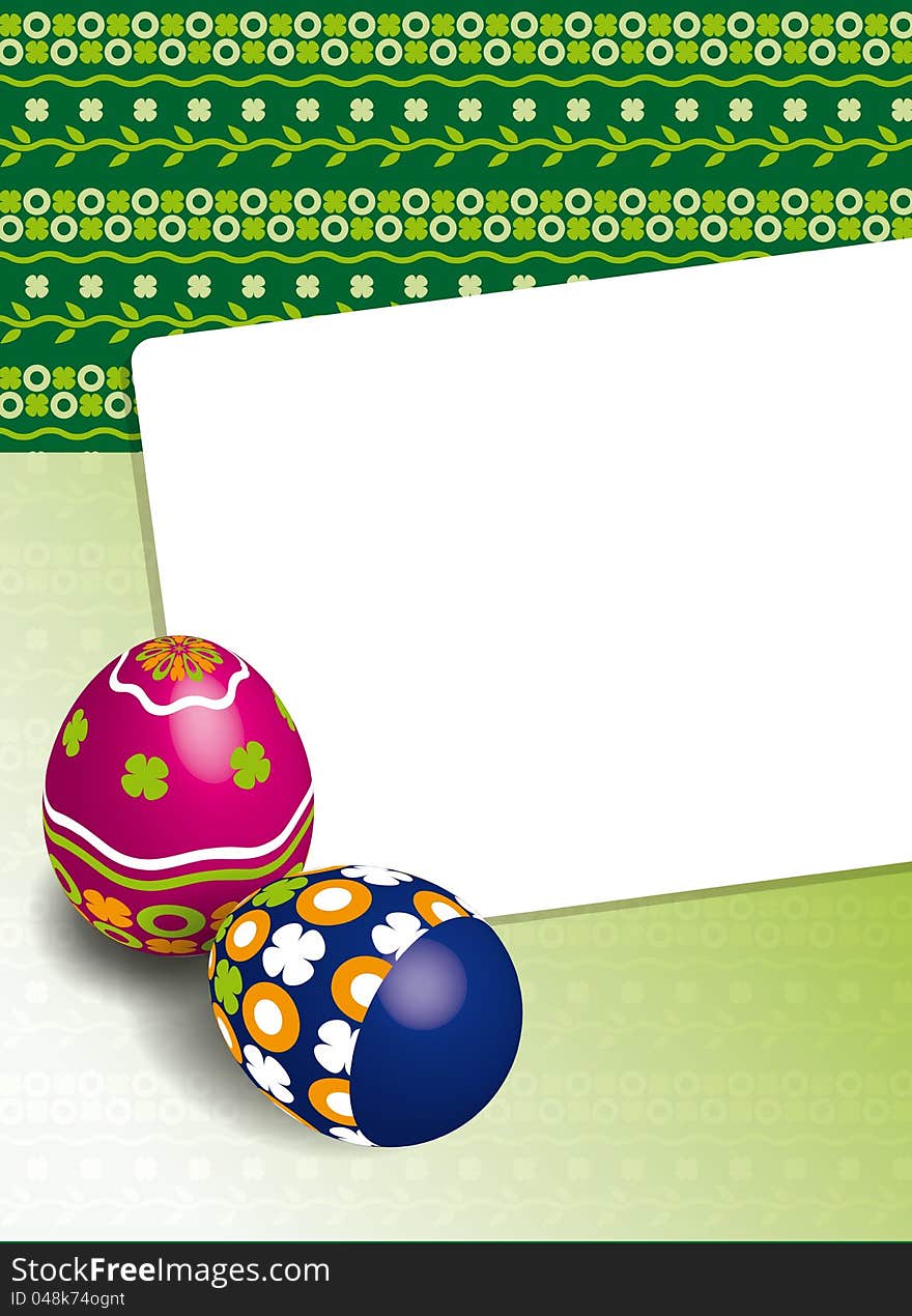 Easter greeting card with whitespace for custom text. Easter greeting card with whitespace for custom text