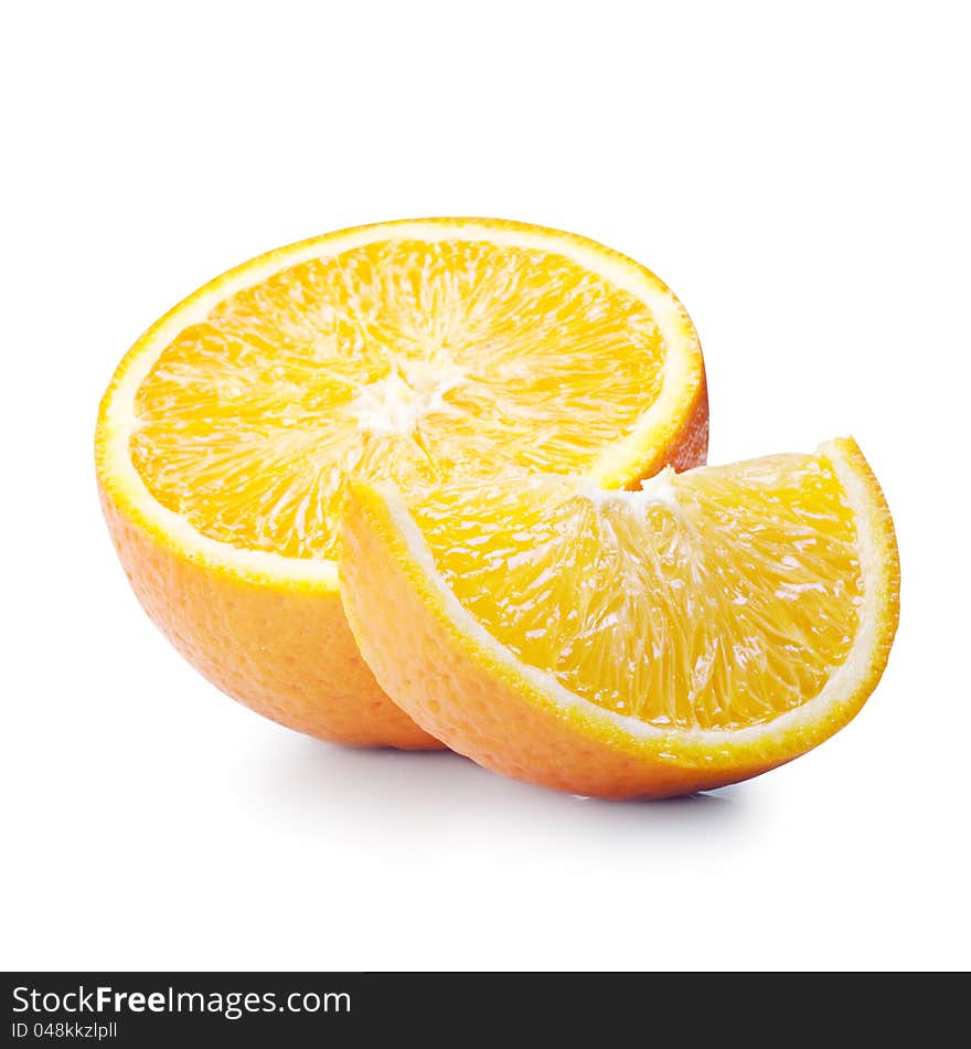 Orange studio on white background