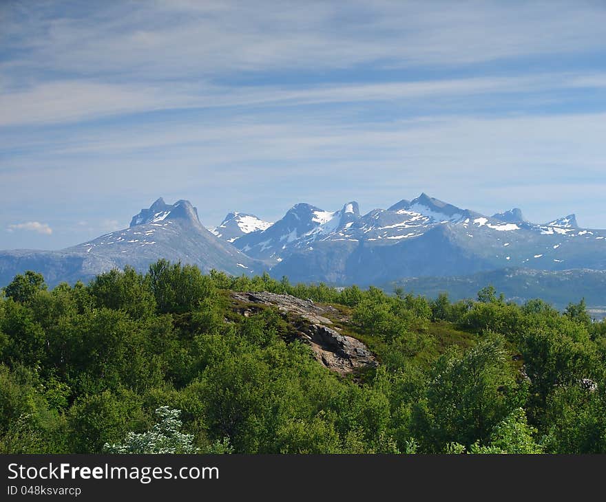 Børvasstindene mountains from Rønvik – Fjell