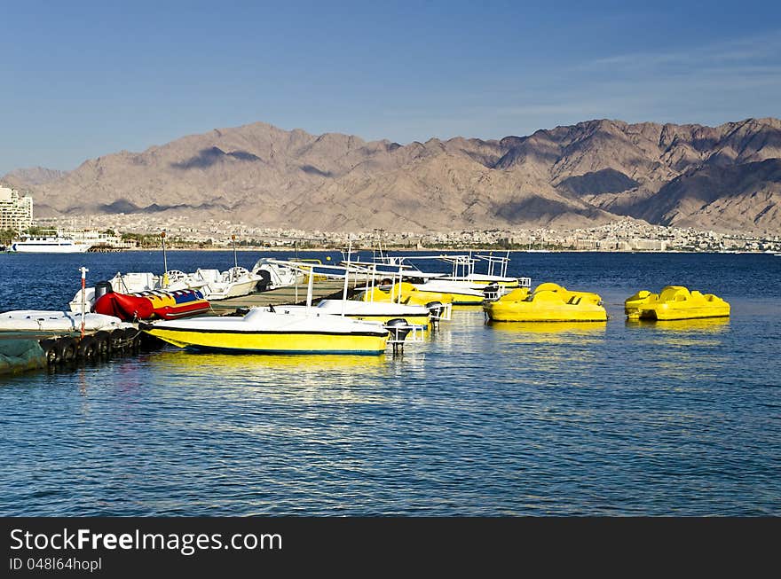 Northern edge of the Aqaba gulf (Red Sea) is important marine resort and recreational cities both in Israel and Jordan. Northern edge of the Aqaba gulf (Red Sea) is important marine resort and recreational cities both in Israel and Jordan