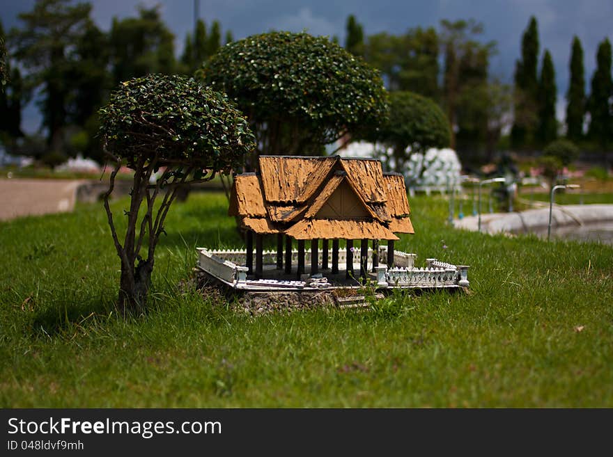 Cute little Thai house in the park. Cute little Thai house in the park