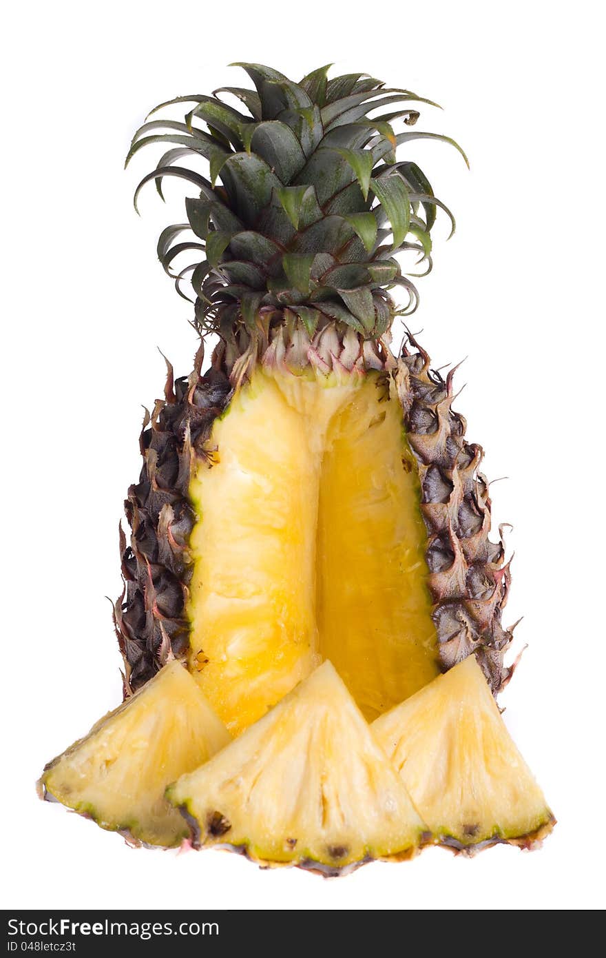 Ripe pineapple isolated on white. Ripe pineapple isolated on white