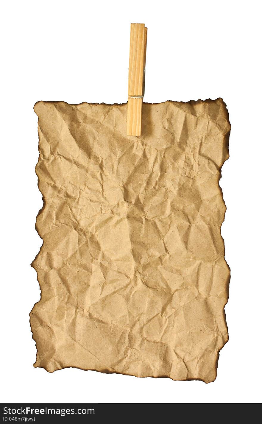 Isolated old paper on white background