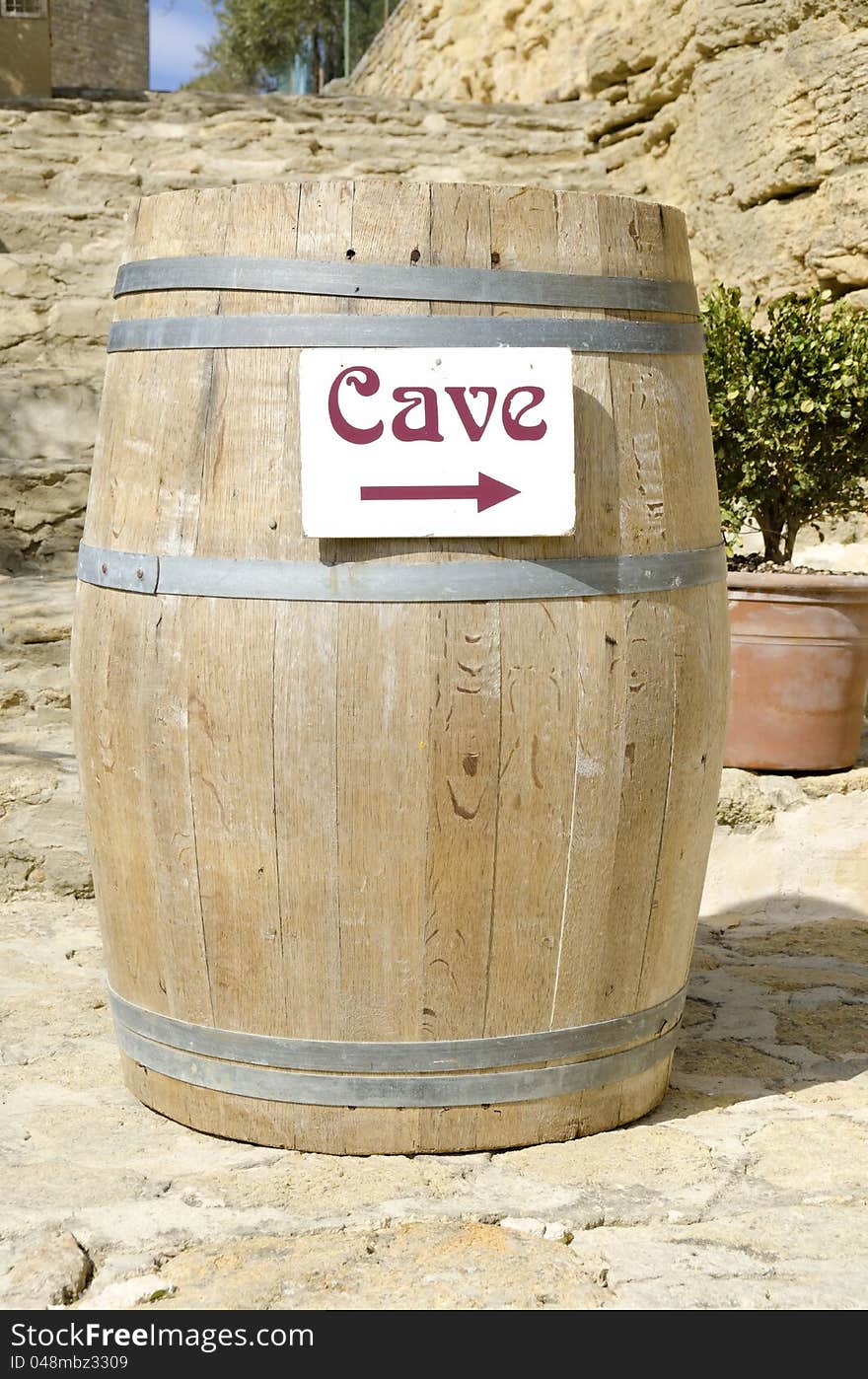 Cask of wine cellar in Provence, France