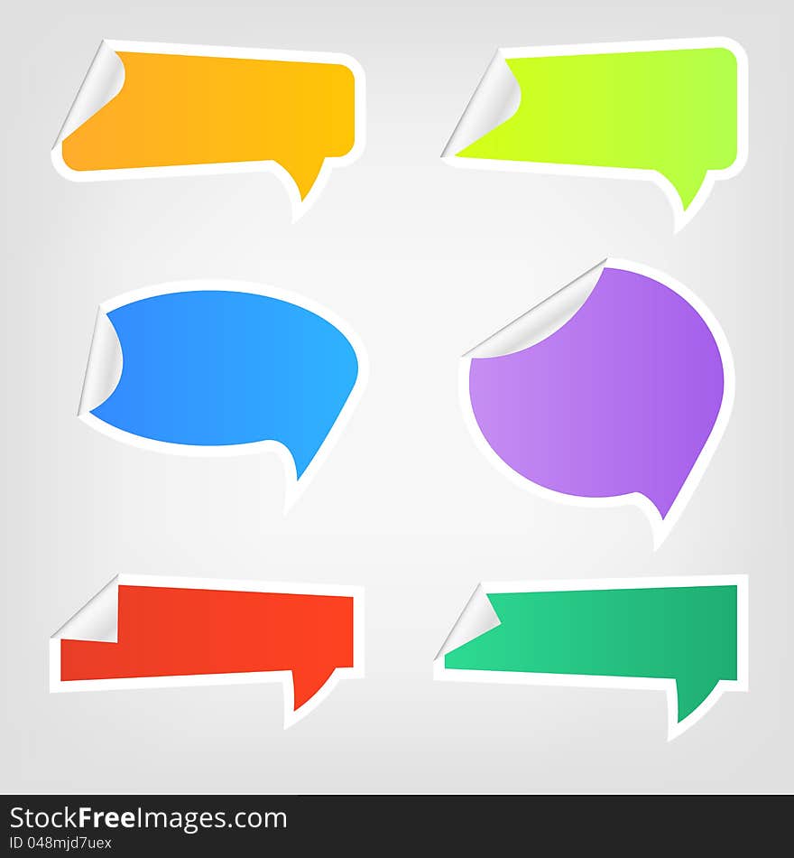 Set of different colorful web speech icons. Set of different colorful web speech icons