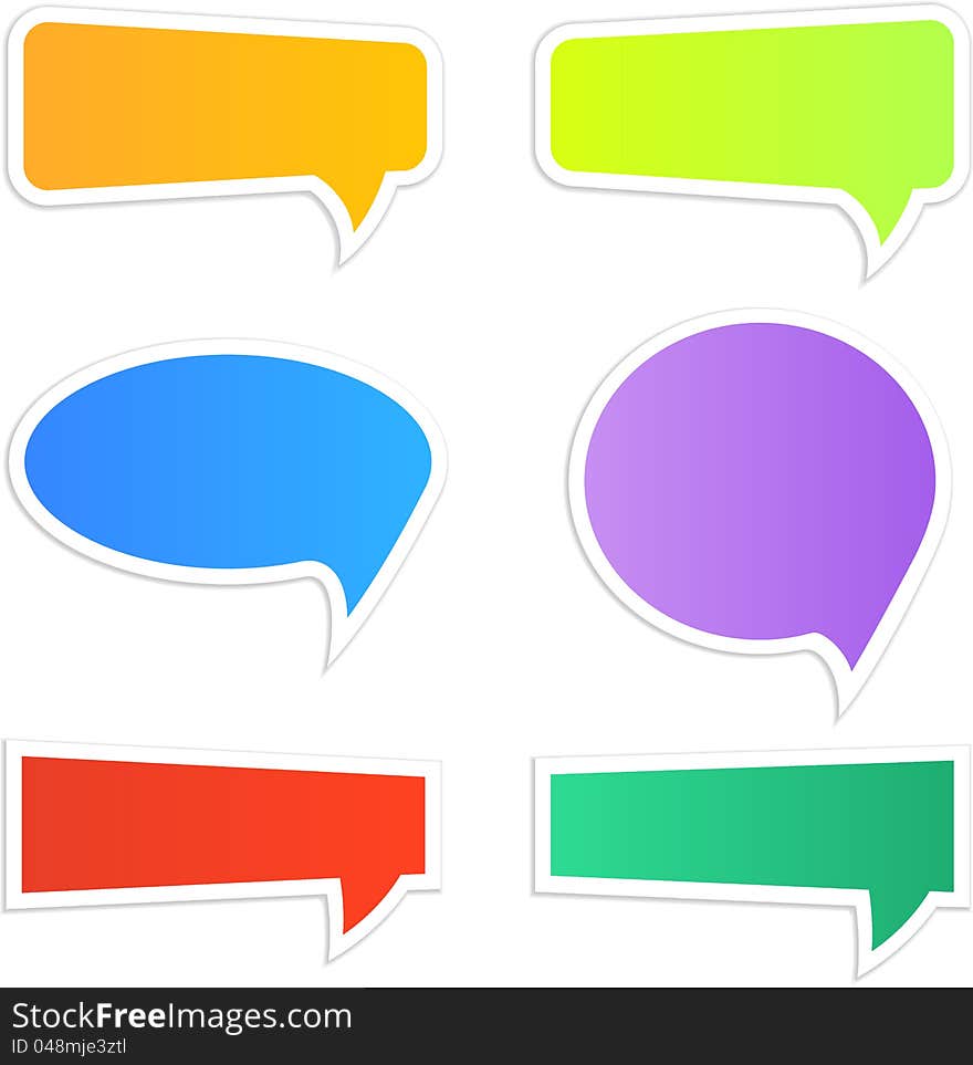 Set of different colorful web speech icons