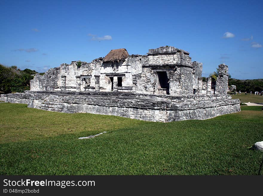 The mayan ruins of the palace at tulum in mexico