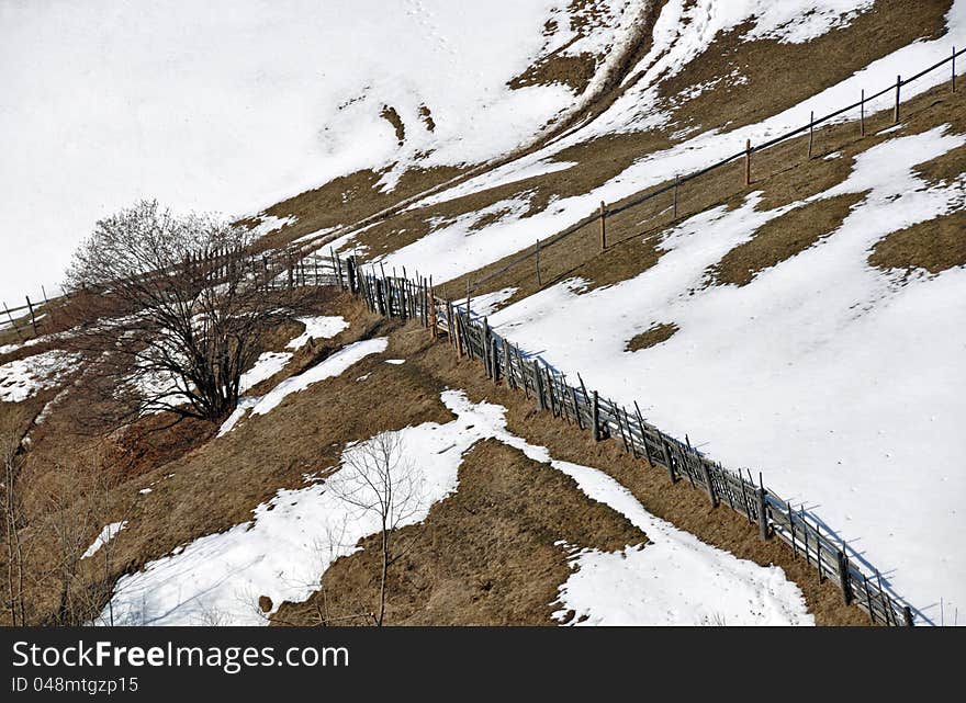 Travel on the mountain cottage in autumn winter time. Travel on the mountain cottage in autumn winter time