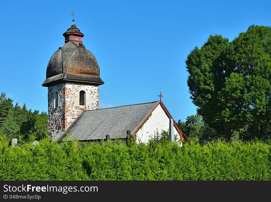 Old rural church in Scandinavia