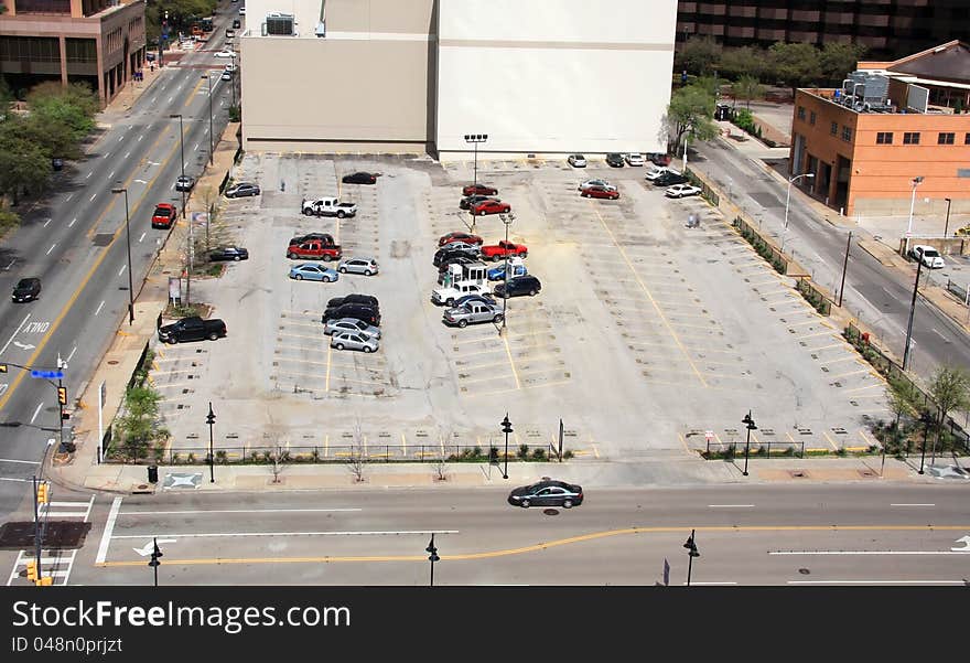 Some cars on parking lot . Some cars on parking lot .